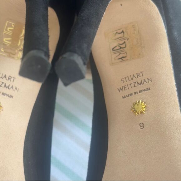 Stuart Weitzman Black Suede Pointy High Heels Size 9 - Picture 12 of 15